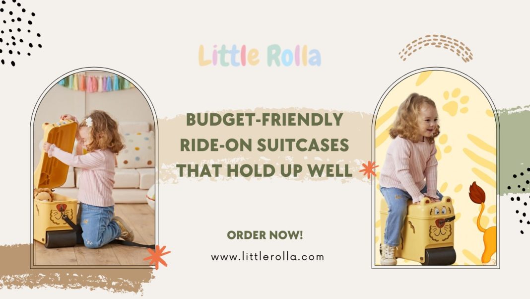 Kids ride on suitcase